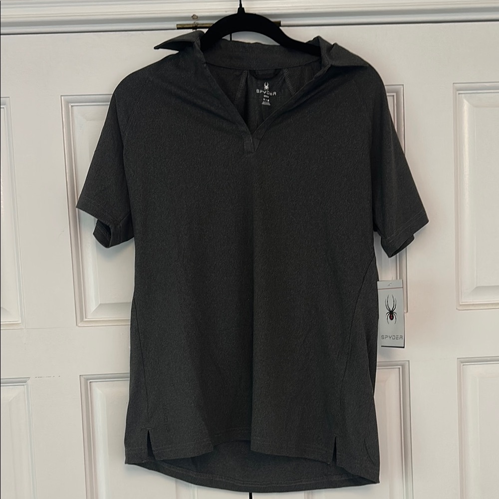 Black Short Sleeve Spyder Polo Shirt